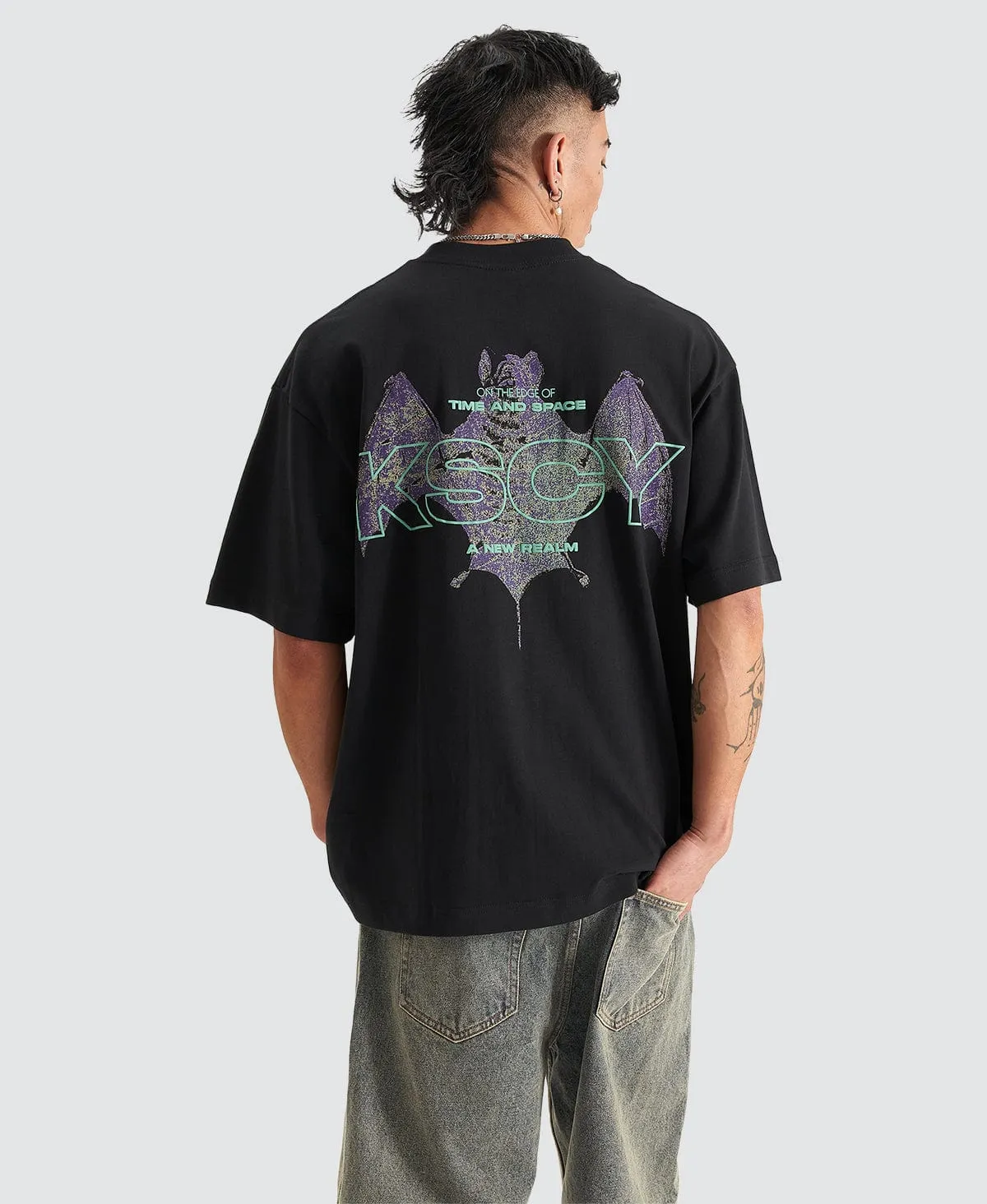 Techno Bat Street Fit T-Shirt Black sold by Neverland product image thumbnail 4