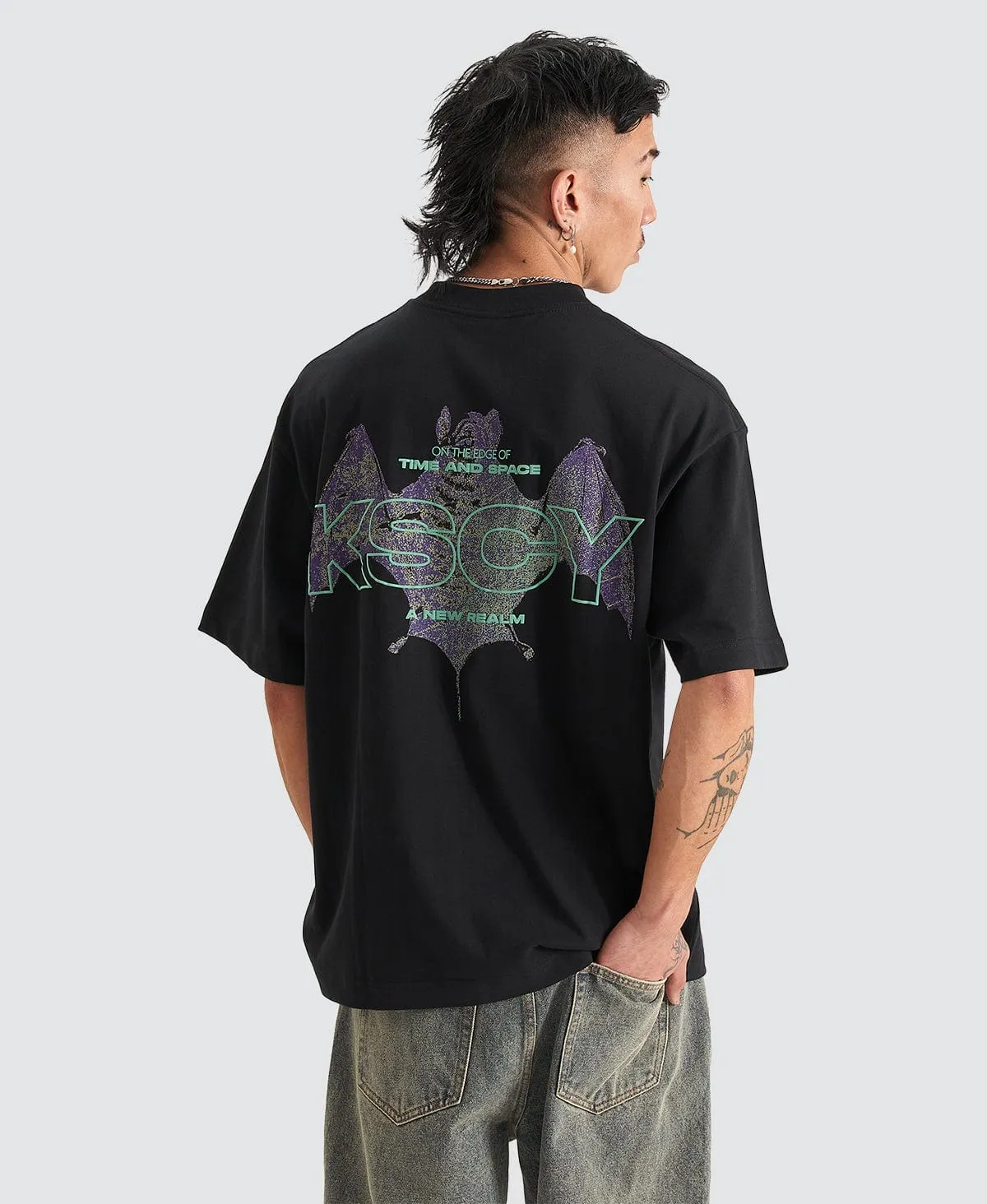 Techno Bat Street Fit T-Shirt Black sold by Neverland