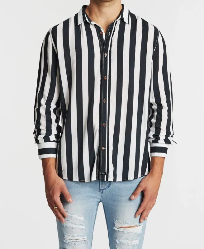 Bombay Standard Long Sleeve Shirt Blue/White Stripe sold by Neverland