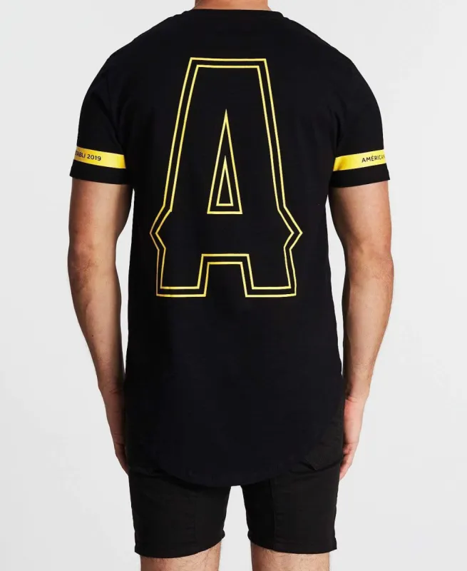Dor Dual Curved T-Shirt Jet Black sold by Neverland