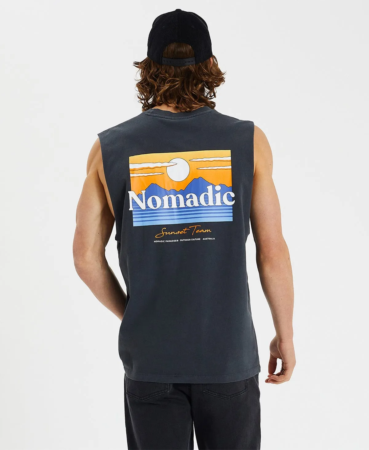 Gadia Relaxed Fit Muscle Tee Pigment Castlerock Grey sold by Neverland