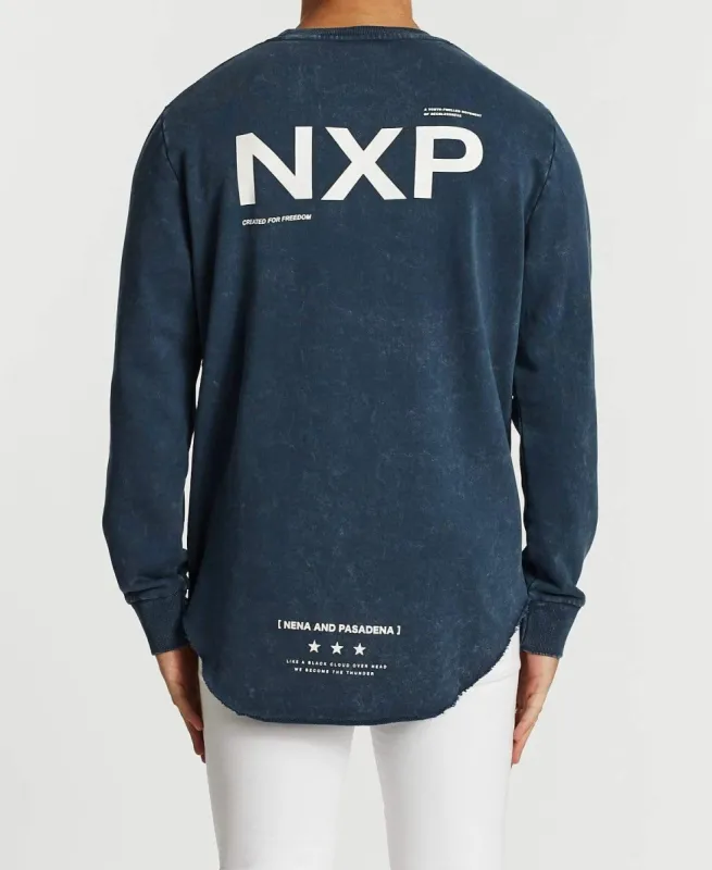 Too Late Dual Curved Jumper Acid Navy sold by Neverland