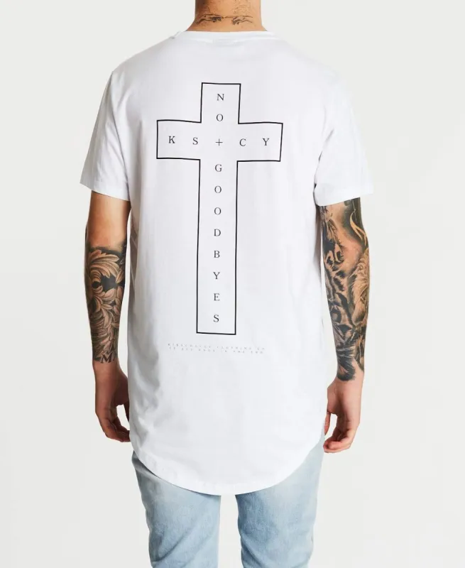 No Goodbyes Dual Curve T-Shirt White sold by Neverland