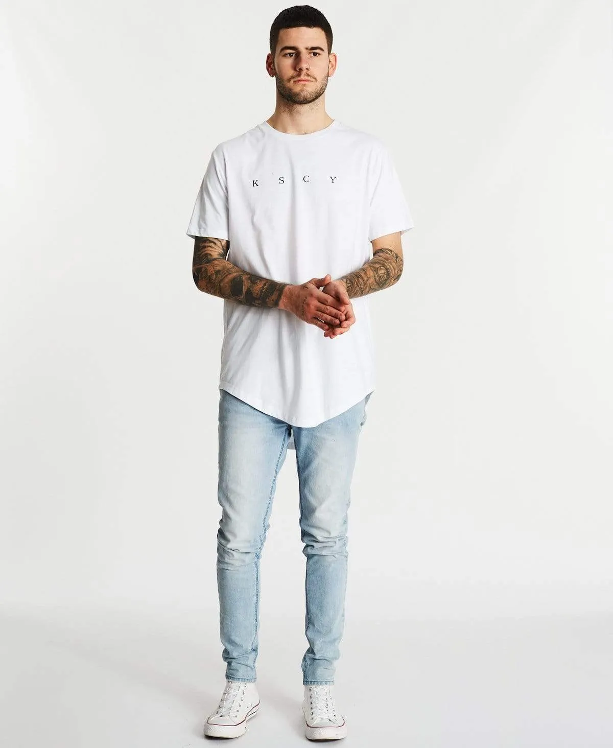 No Goodbyes Dual Curve T-Shirt White sold by Neverland product image thumbnail 5