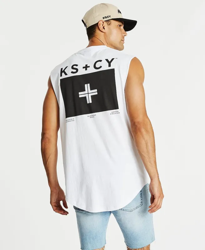 Disillusion Dual Curved Muscle T-Shirt White sold by Neverland