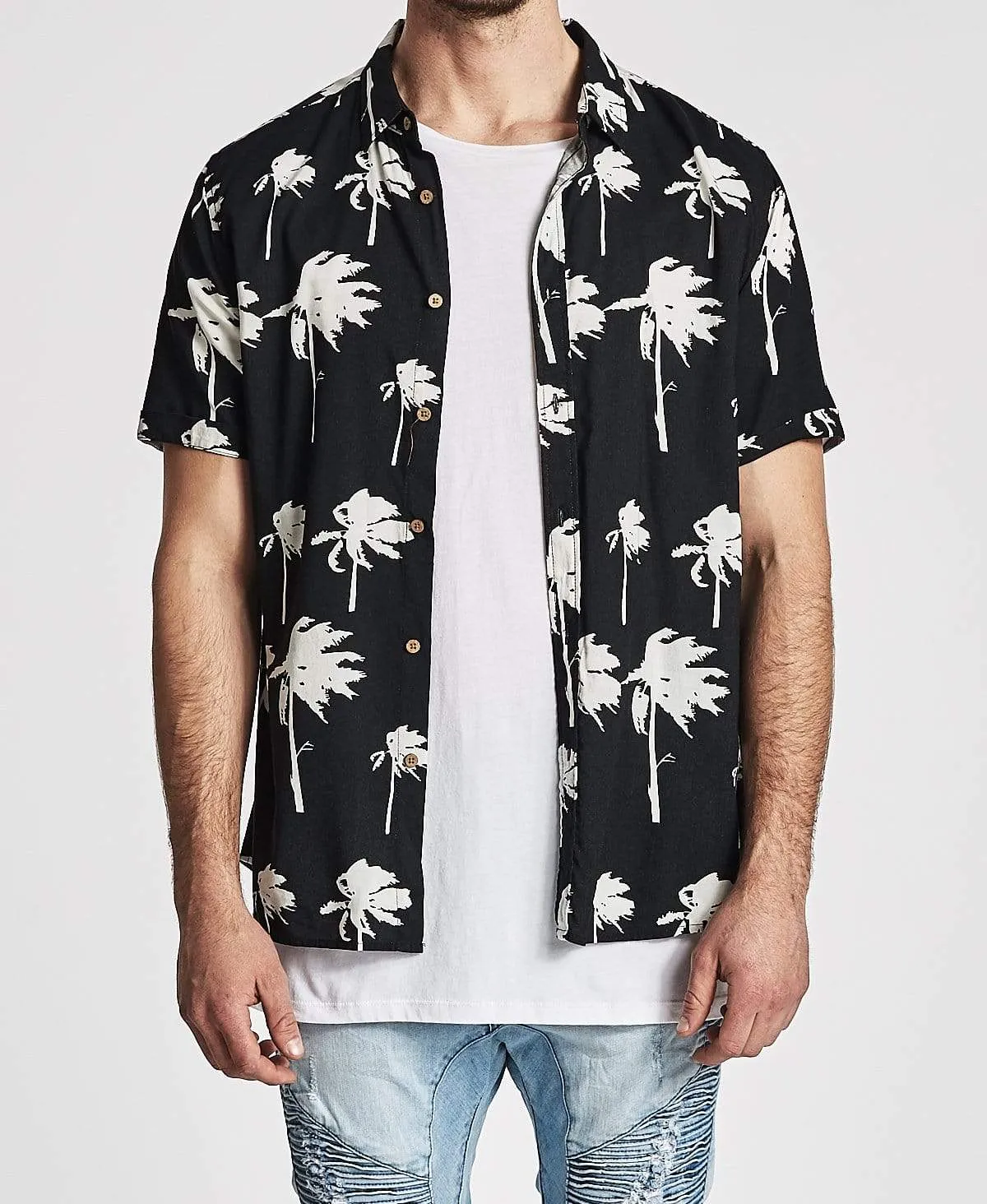 Paradise Short Sleeve Shirt Black sold by Neverland