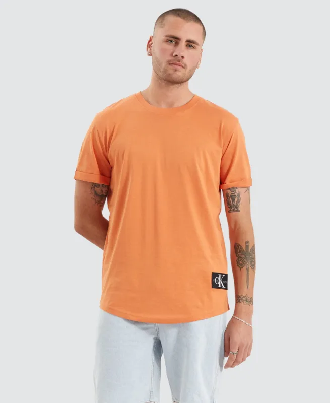 Badge Turn Up Sleeve T-Shirt Orange sold by Neverland