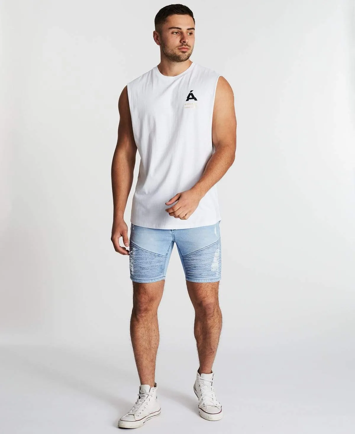 Le Meilleur Scoop Back Muscle Tee White sold by Neverland product image thumbnail 4