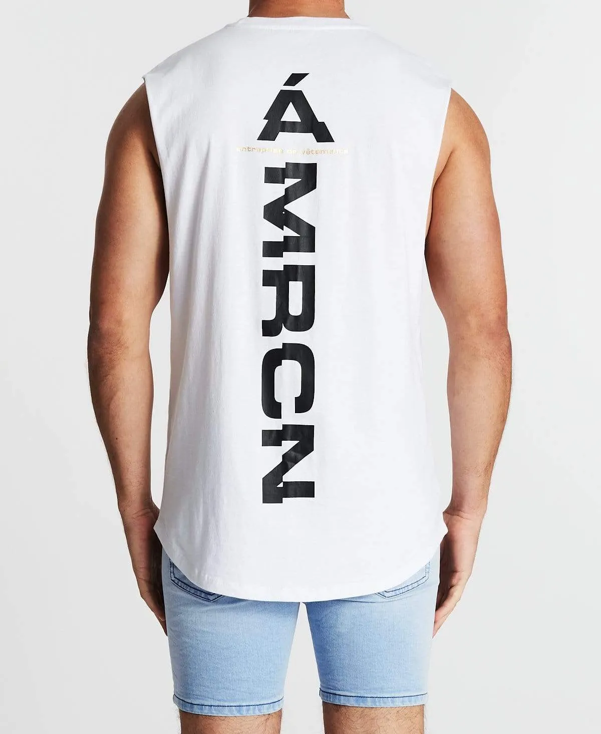 Le Meilleur Scoop Back Muscle Tee White sold by Neverland