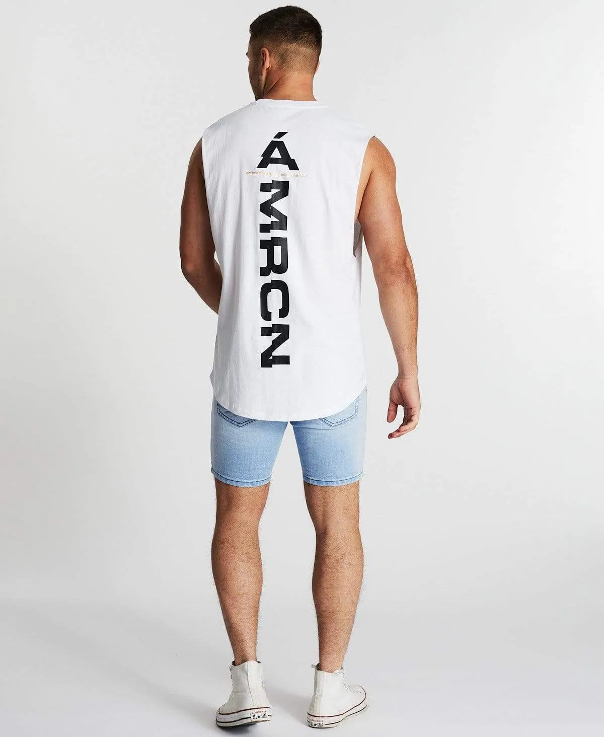 Le Meilleur Scoop Back Muscle Tee White sold by Neverland product image thumbnail 5