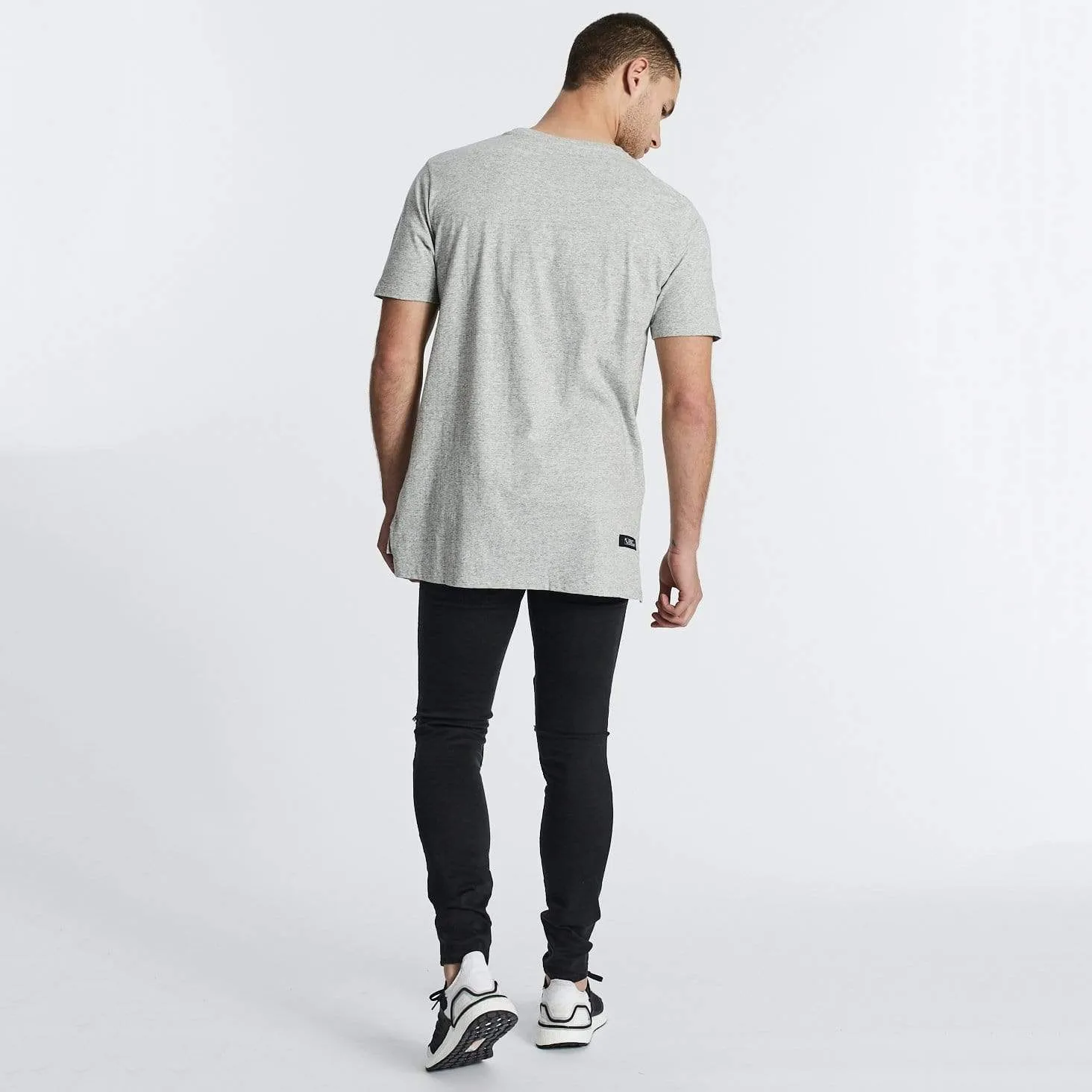 Hybrid Step Hem T-Shirt Grey Marle sold by Neverland product image thumbnail 3