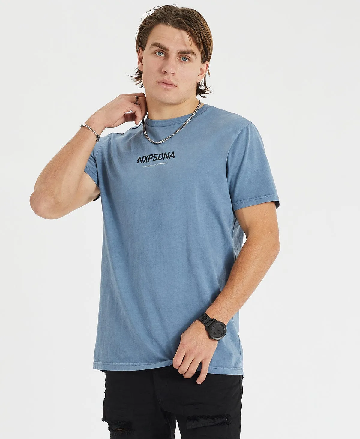 Blackout Cape Back T-Shirt Blue sold by Neverland product image thumbnail 5