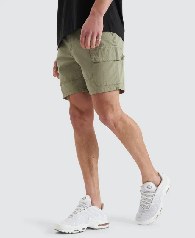 Overland Cargo Shorts Sage Green made by Nena and Pasadena