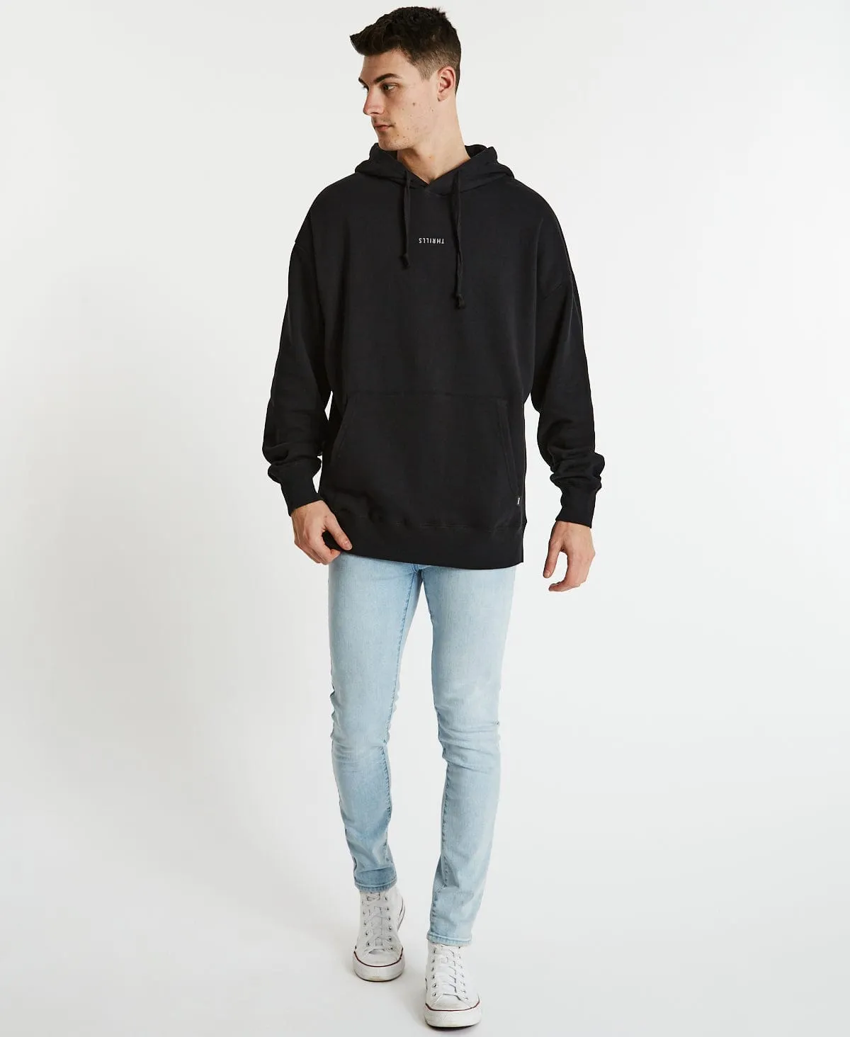 Minimal Thrills Slouch Pull On Hoodie Washed Black sold by Neverland product image thumbnail 4