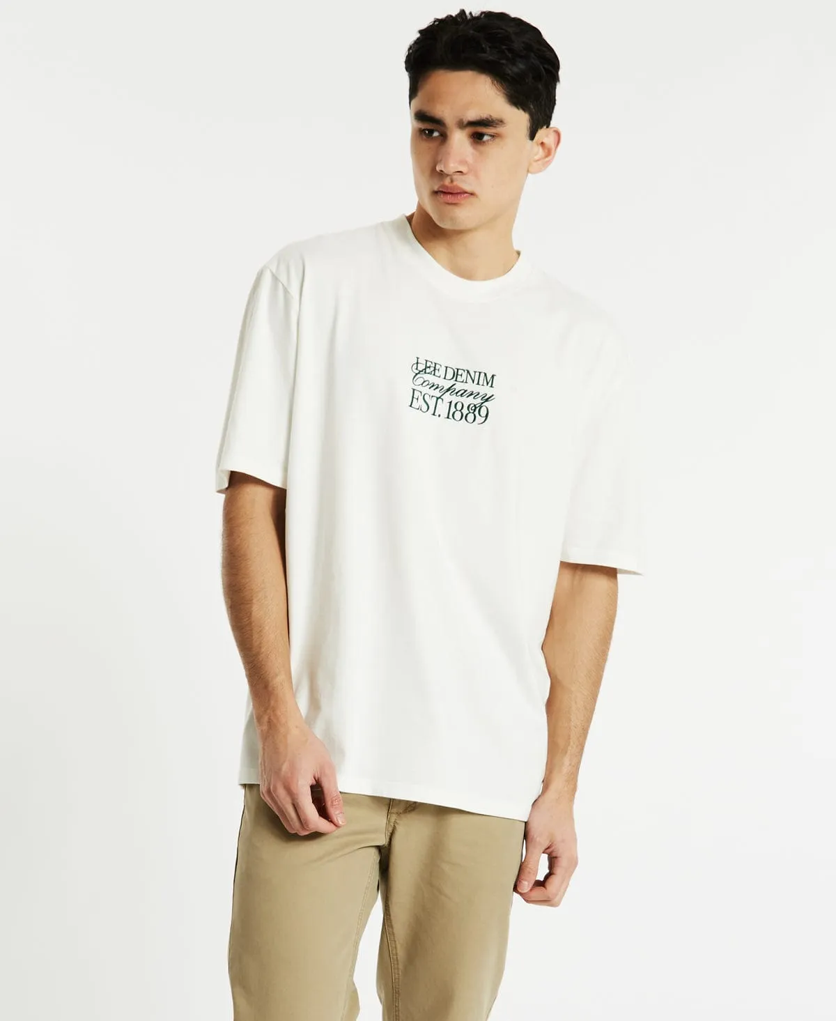 Lee Baggy Stacked T-Shirt Vintage White sold by Neverland
