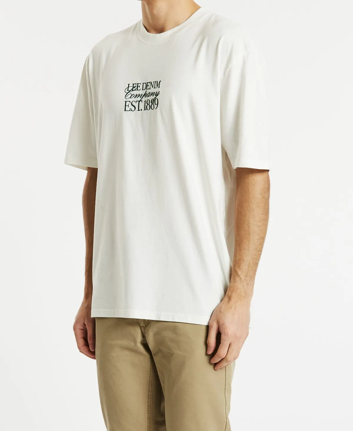 Lee Baggy Stacked T-Shirt Vintage White sold by Neverland product image thumbnail 4