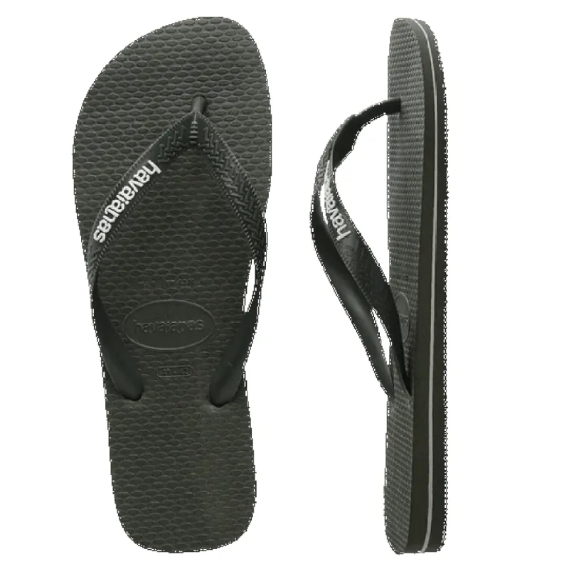 Rubber Logo Thongs Olive Green sold by Neverland
