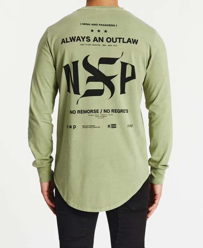 Chains Cape Back Long Sleeve T-Shirt Pigment Tea sold by Neverland