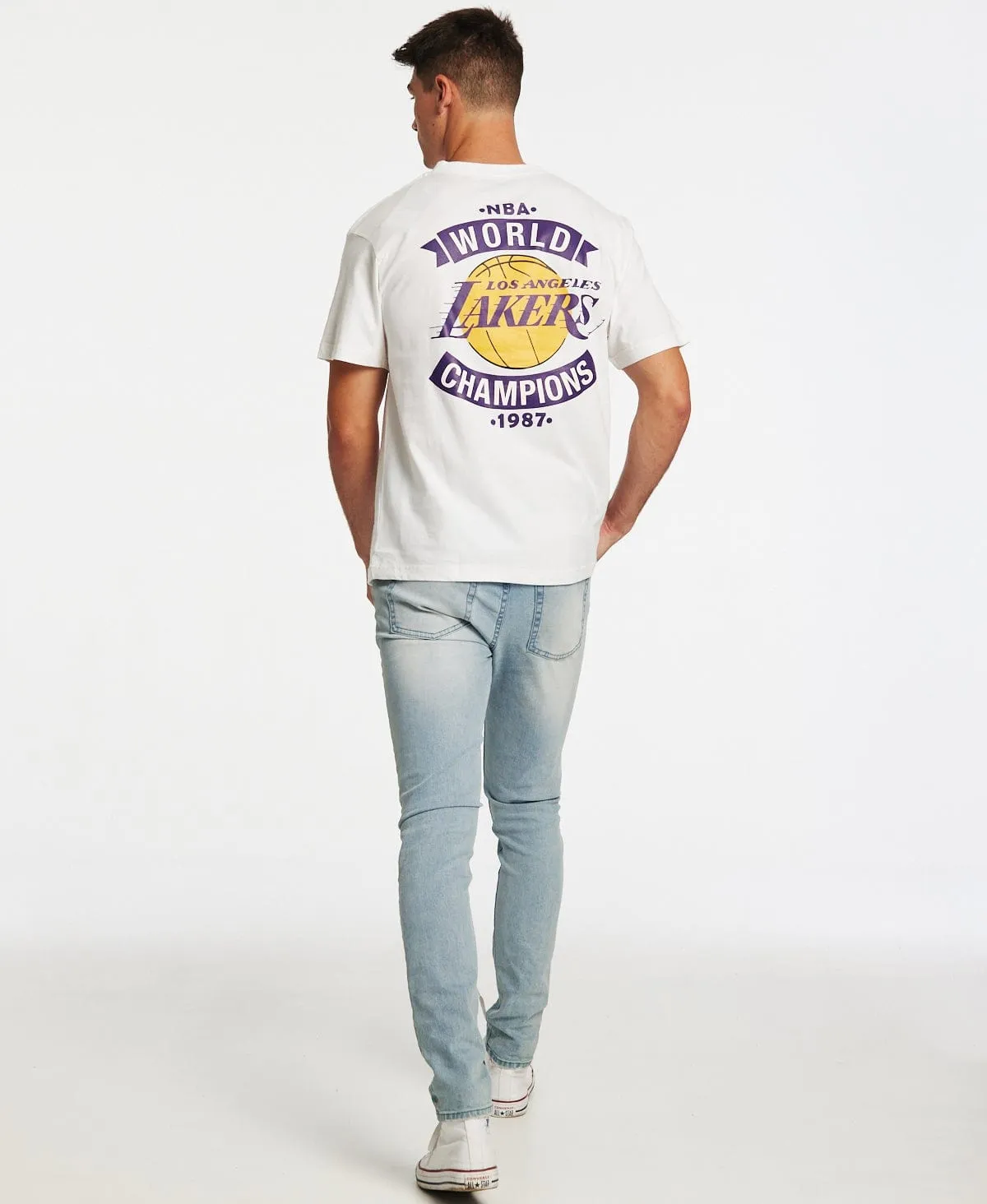 Los Angeles Lakers '87 World Champs T-Shirt White sold by Neverland product image thumbnail 5