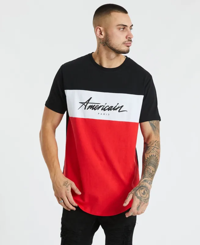 Dorset Dual Curved T-Shirt Black/White/Red sold by Neverland