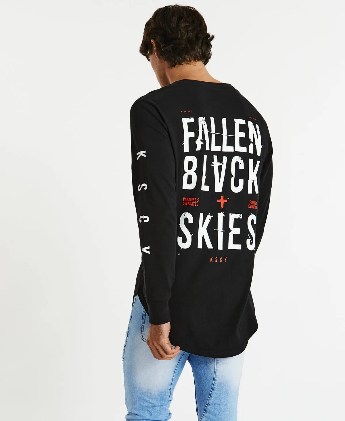 Forceful Dual Curved Long Sleeve T-Shirt Jet Black sold by Neverland