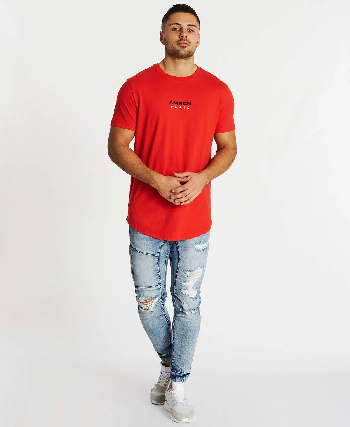 Avec Nous Dual Curved T-Shirt Red sold by Neverland product image thumbnail 4