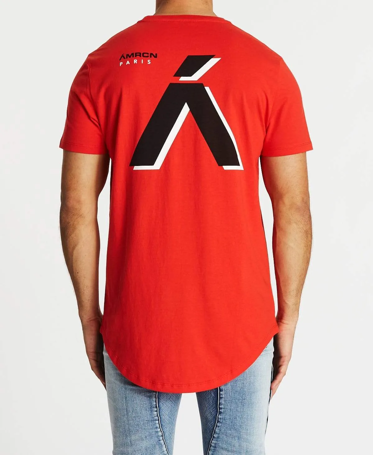 Avec Nous Dual Curved T-Shirt Red sold by Neverland