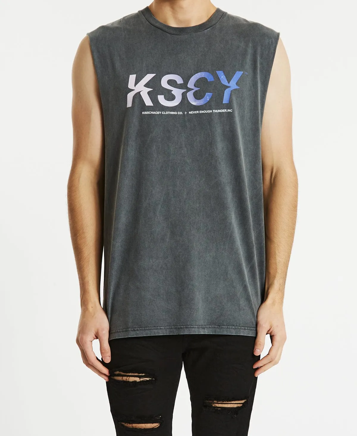 Veil Relaxed Muscle Tee Pigment Asphalt sold by Neverland product image thumbnail 3