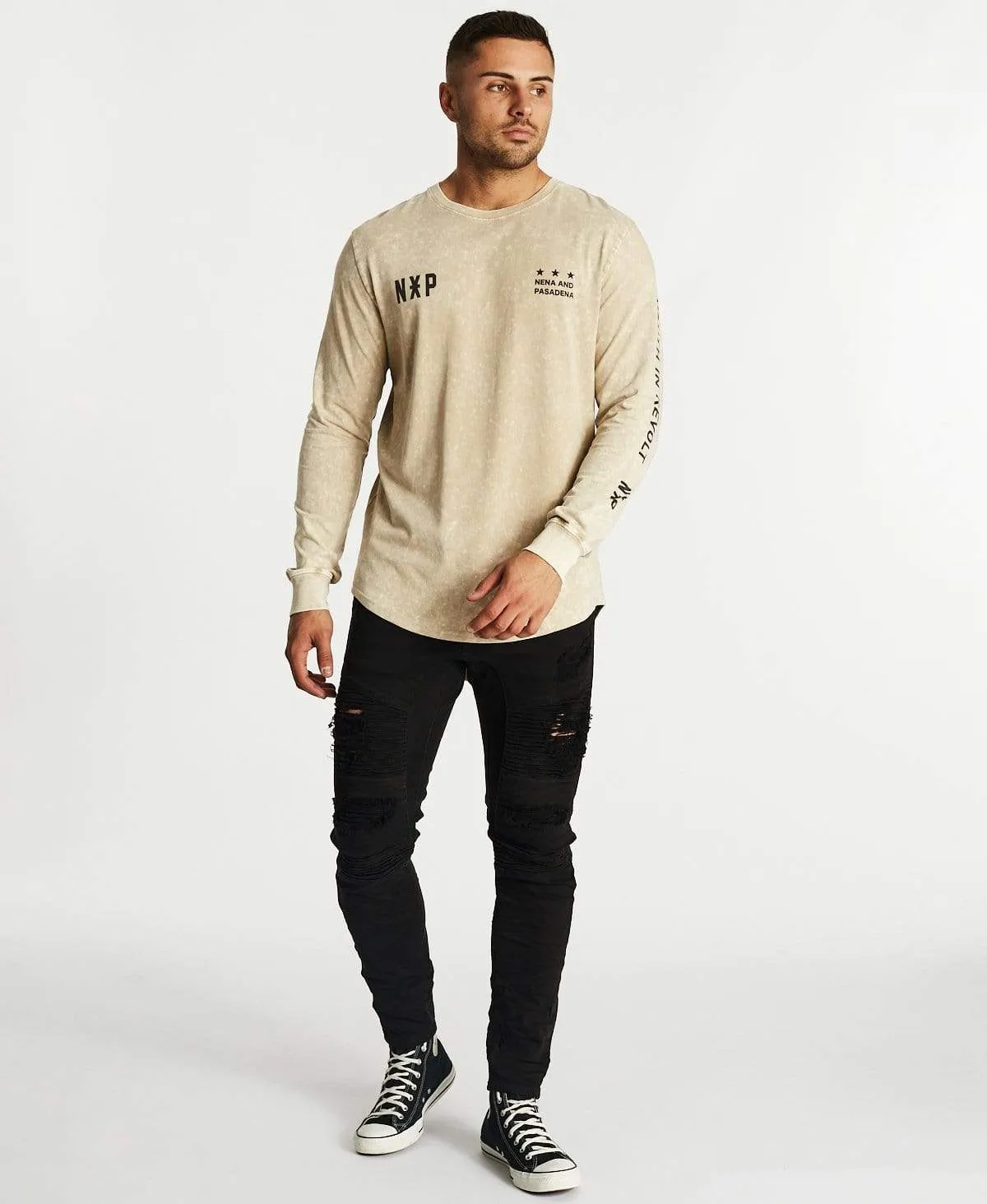 Revolt Cape Back Long Sleeve T-Shirt Acid Sand sold by Neverland product image thumbnail 5