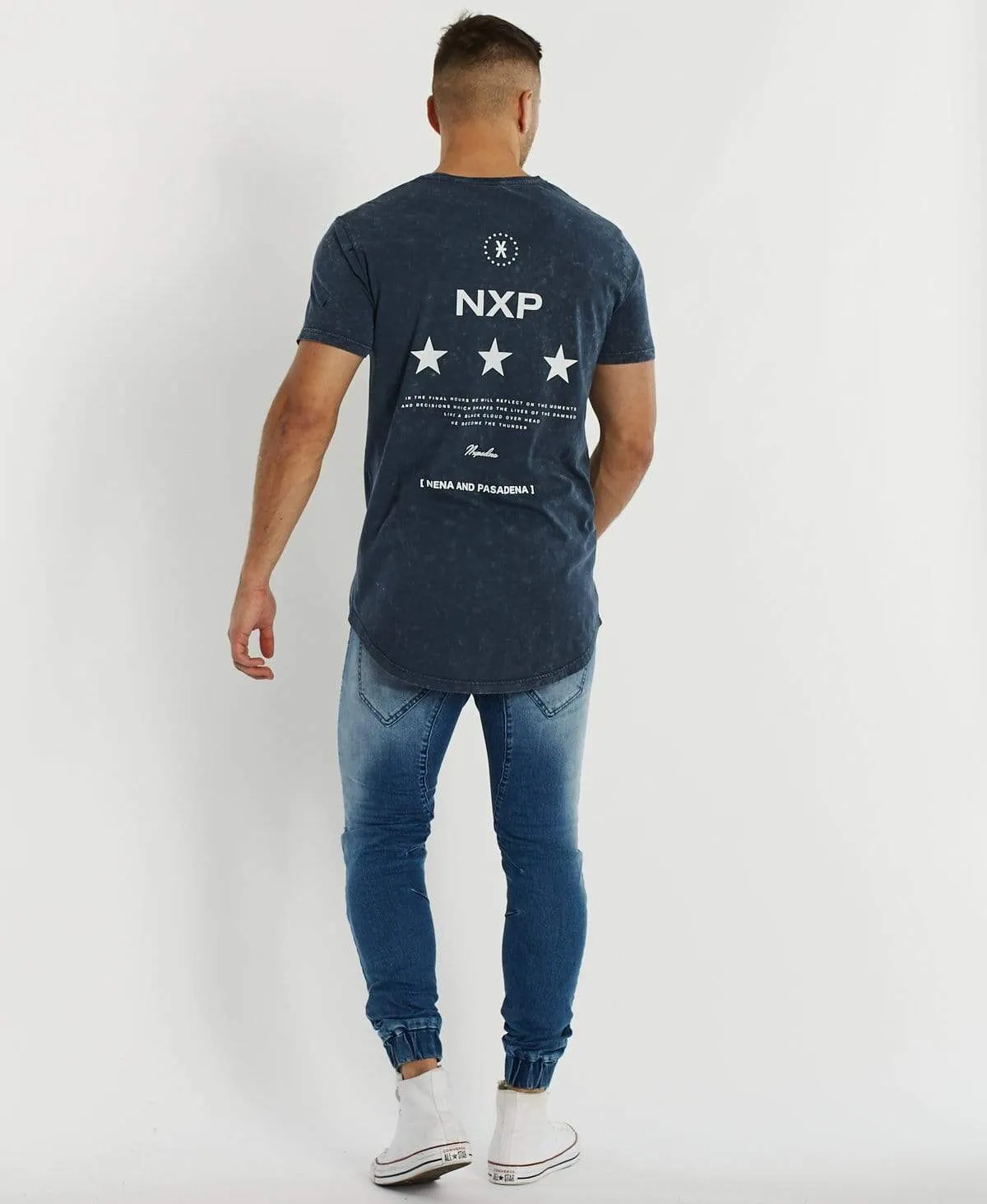 Final Hours Cape Back T-Shirt Acid Navy sold by Neverland product image thumbnail 4