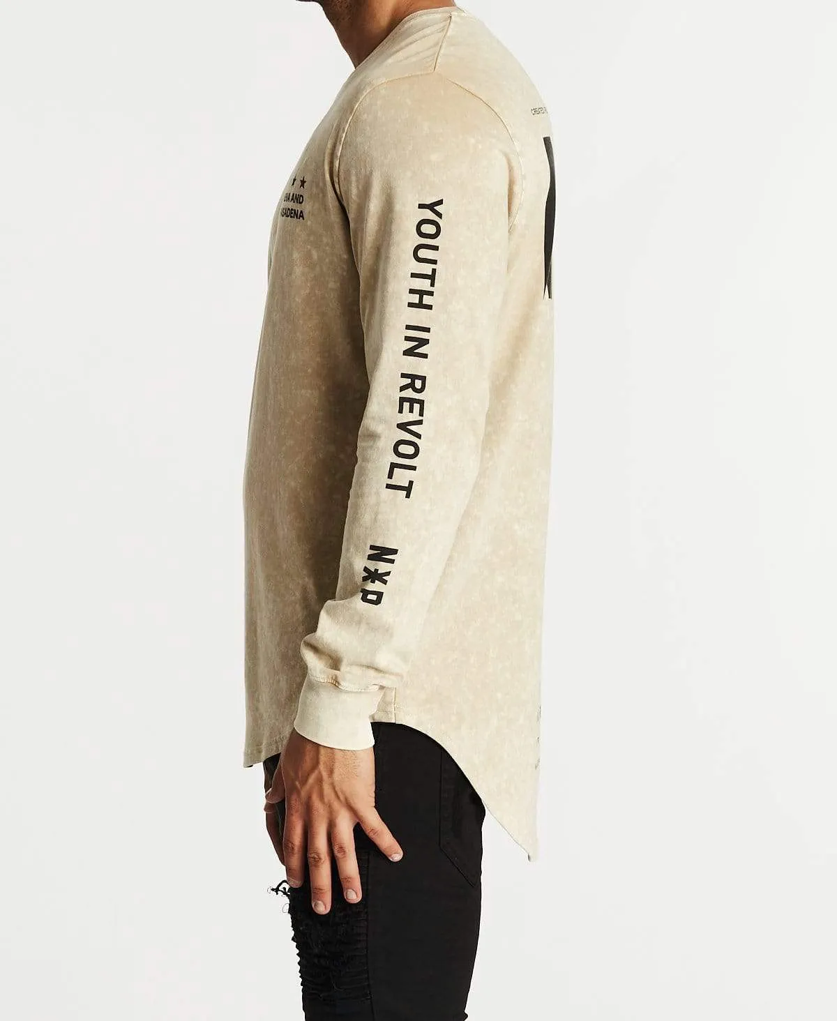 Revolt Cape Back Long Sleeve T-Shirt Acid Sand sold by Neverland product image thumbnail 4