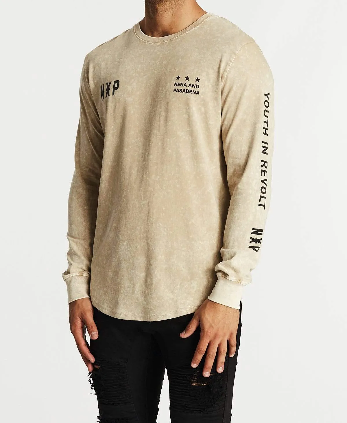 Revolt Cape Back Long Sleeve T-Shirt Acid Sand sold by Neverland product image thumbnail 3