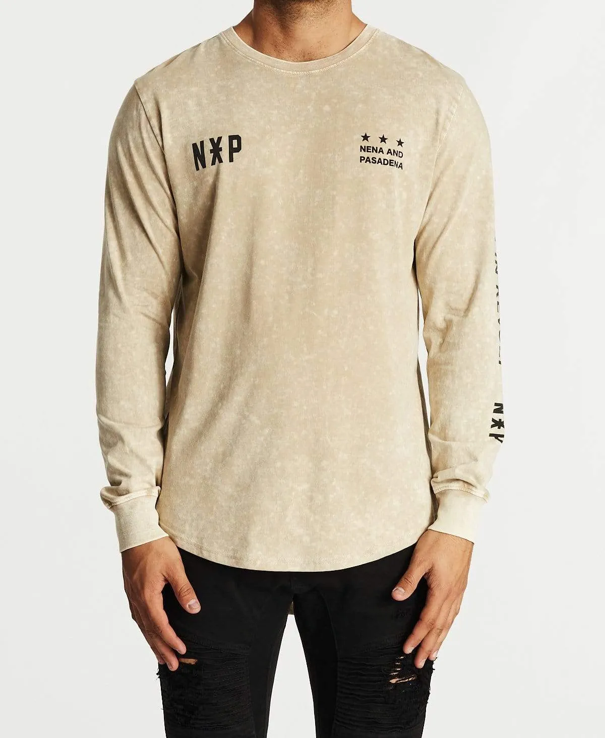 Revolt Cape Back Long Sleeve T-Shirt Acid Sand sold by Neverland product image thumbnail 2