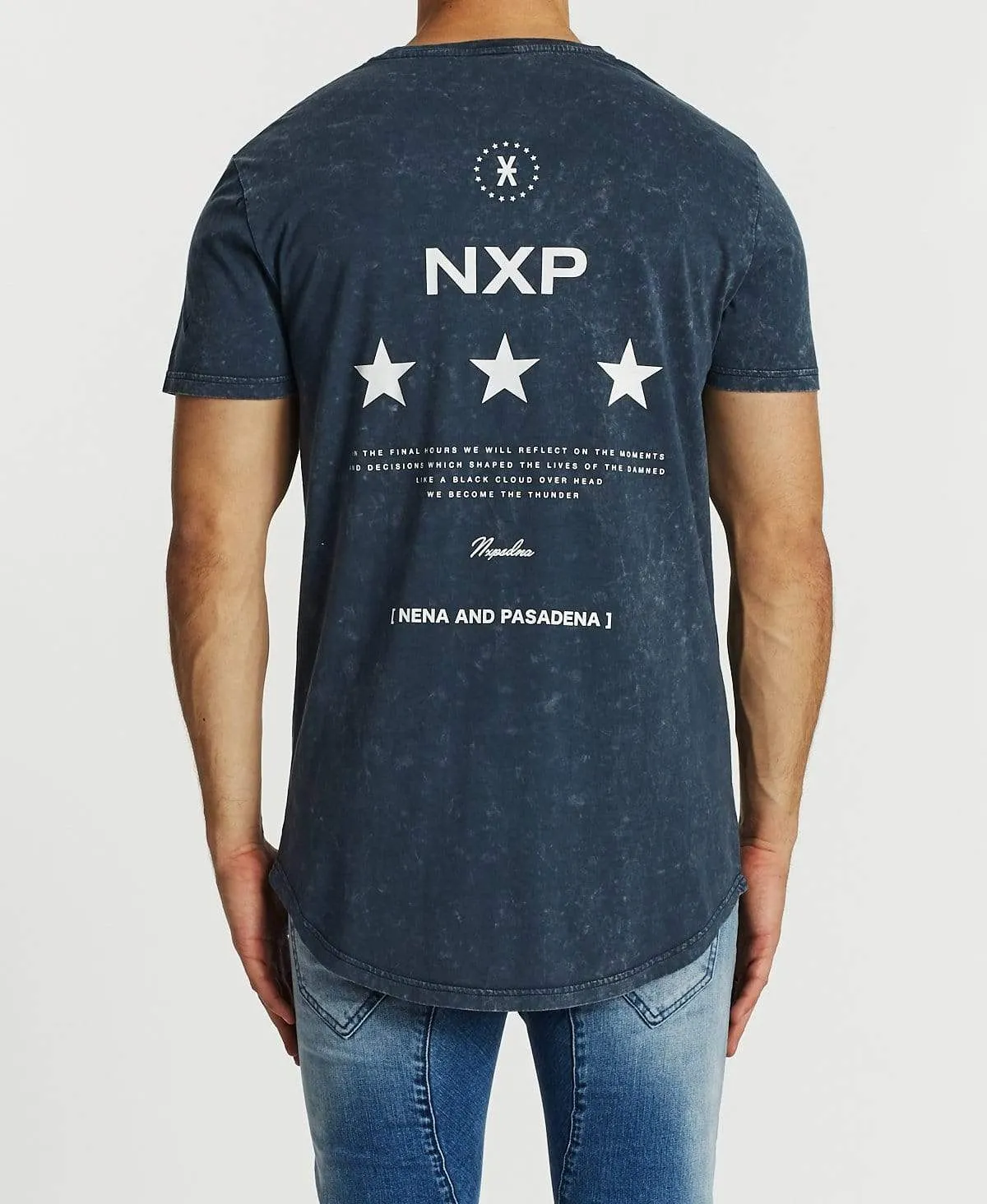 Final Hours Cape Back T-Shirt Acid Navy sold by Neverland