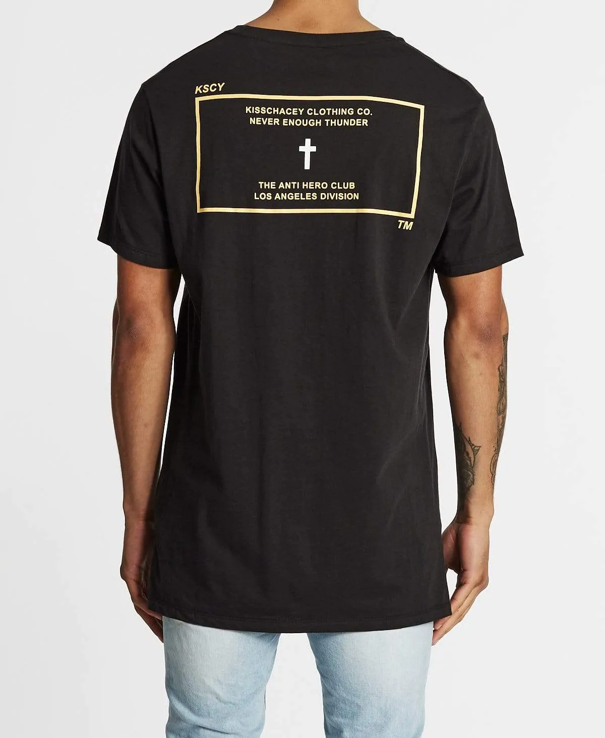 Monument Tall Step Hem T-Shirt Jet Black sold by Neverland product image thumbnail 2