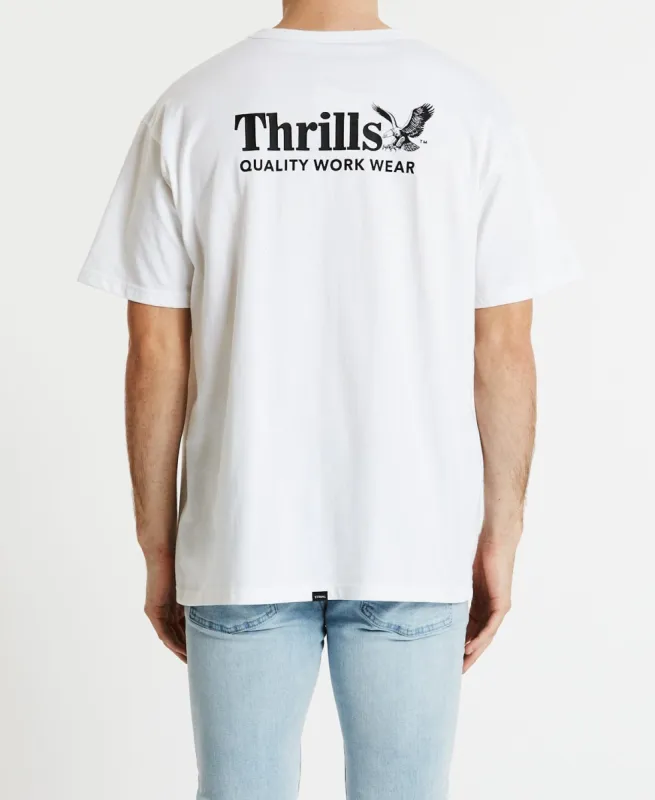 Thrills Workwear Box Fit T-Shirt White sold by Neverland