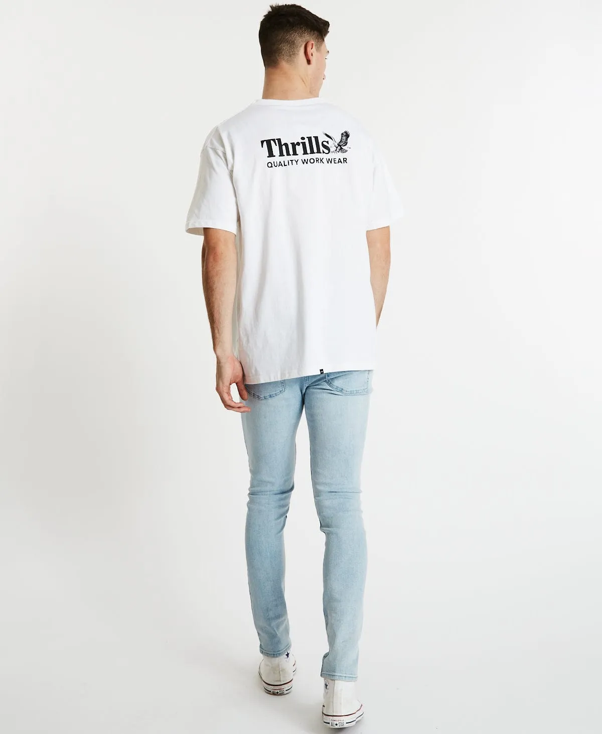 Thrills Workwear Box Fit T-Shirt White sold by Neverland product image thumbnail 5