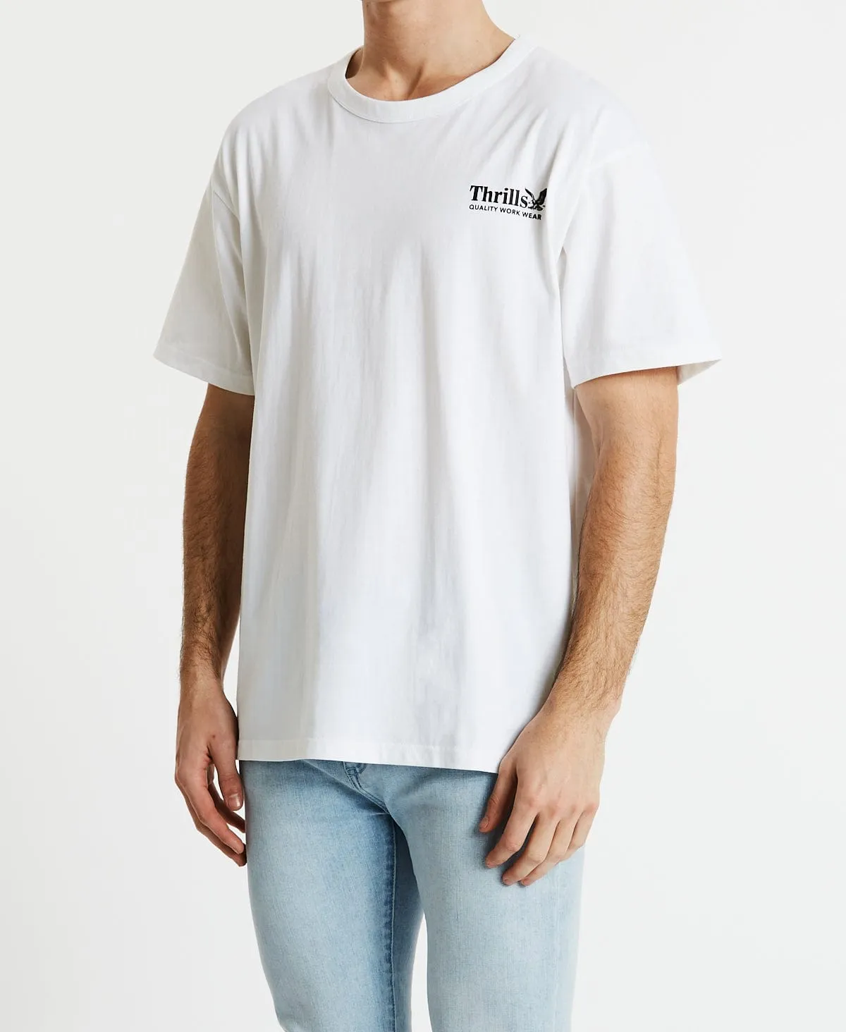 Thrills Workwear Box Fit T-Shirt White sold by Neverland product image thumbnail 3