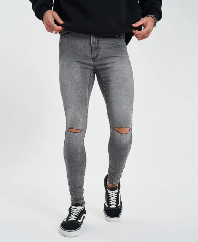 Saint Ultrastretch Jeans Destroyed Gaillon Grey sold by Neverland