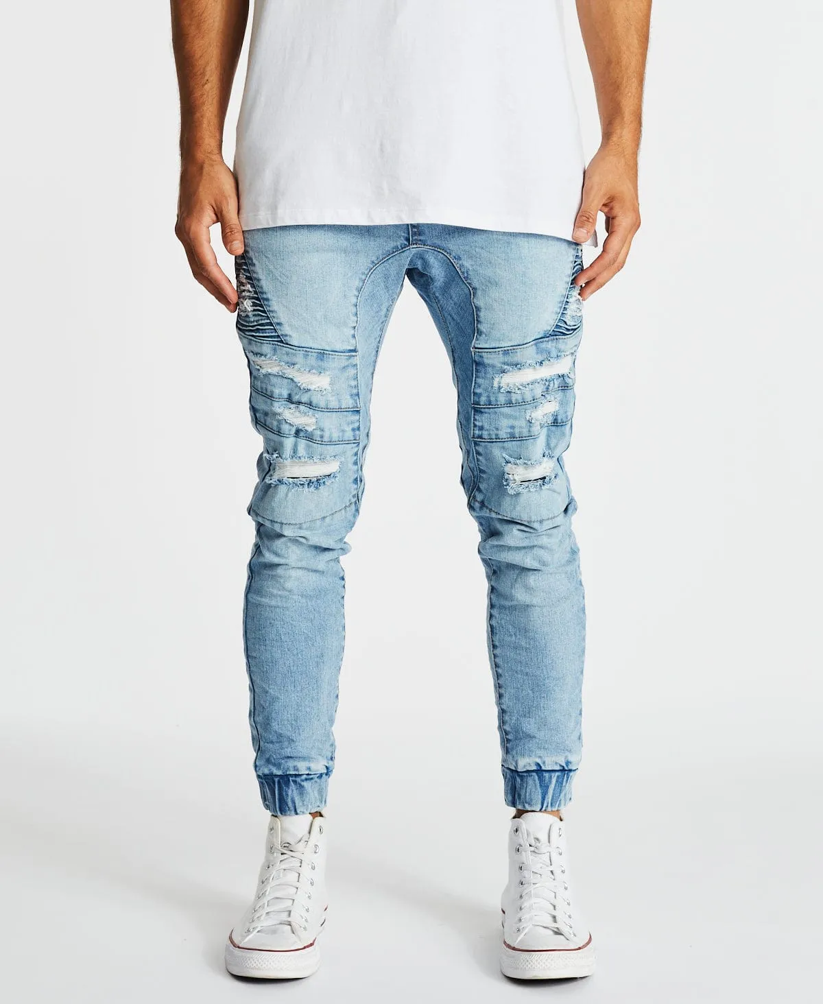 Hydra Denim Jogger Pants Horizon Blue sold by Neverland