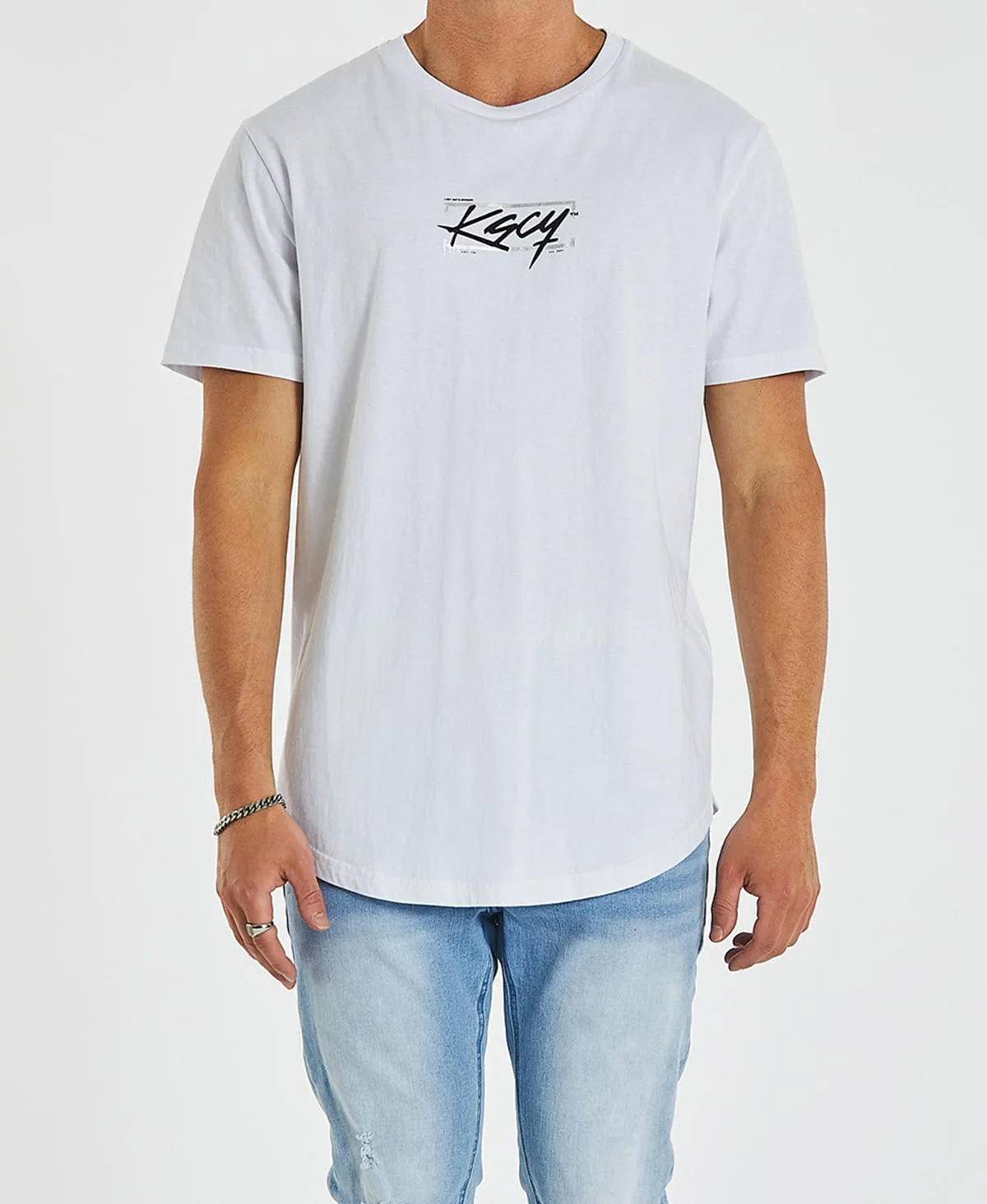 Academy Dual Curved T-Shirt White sold by Neverland product image thumbnail 3