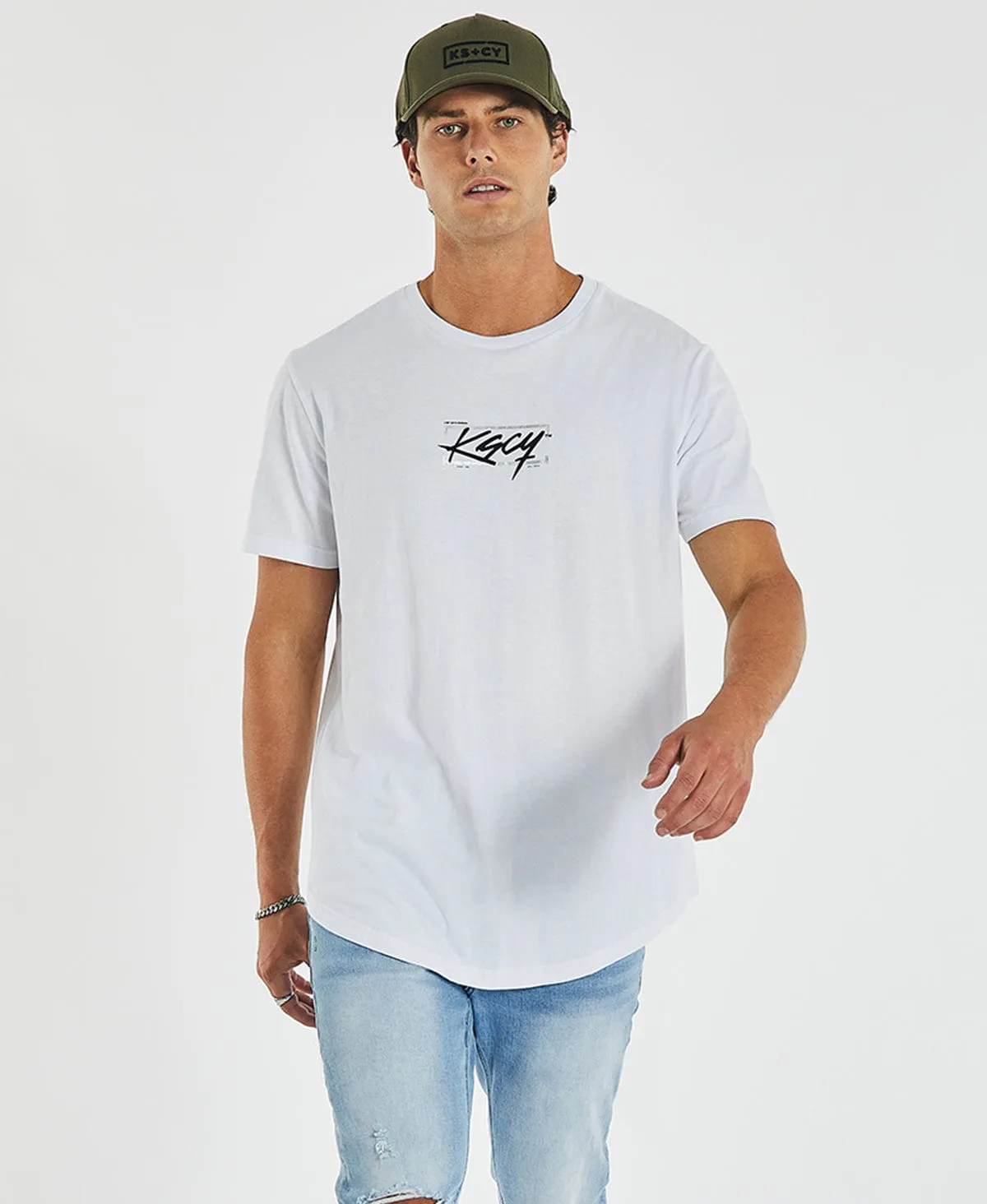 Academy Dual Curved T-Shirt White sold by Neverland product image thumbnail 2
