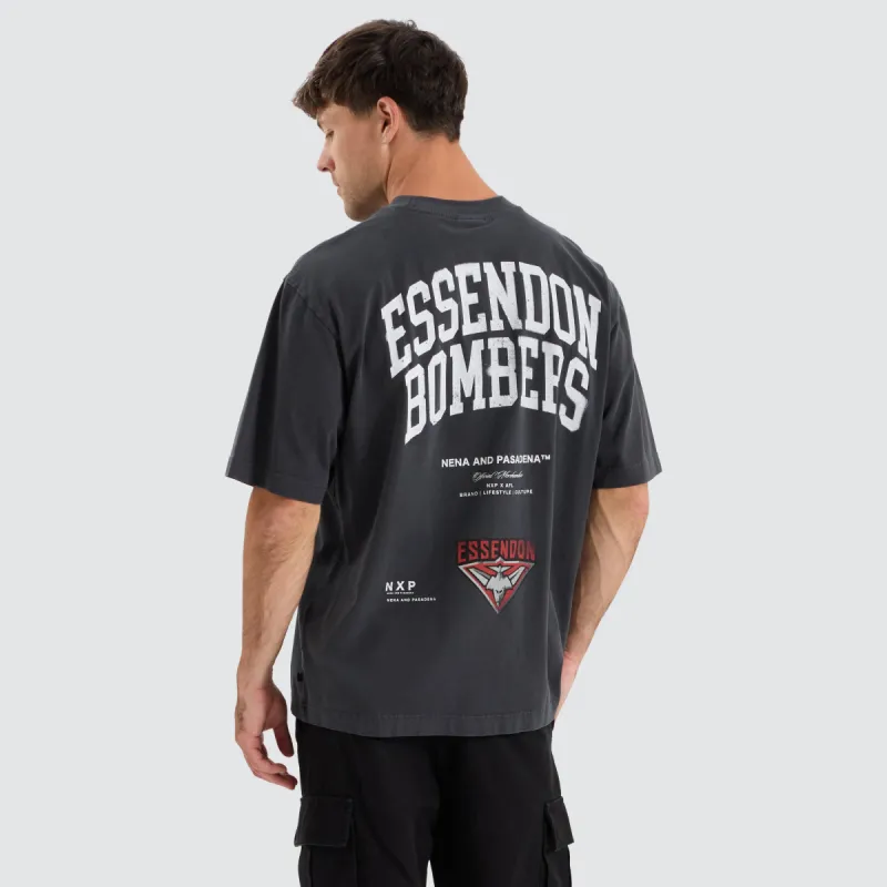 Essendon Bombers AFL Oversized Tee Pigment Black sold by Neverland