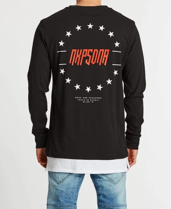 Destruction Layered Long Sleeve T-Shirt Jet Black sold by Neverland
