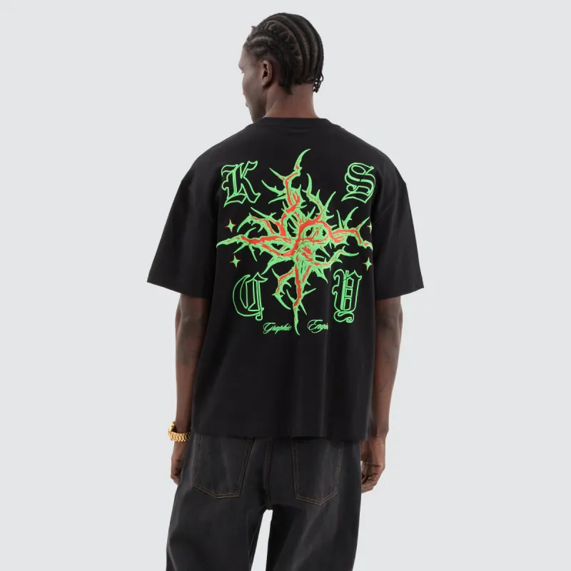 Thorn Street Tee Jet Black sold by Neverland