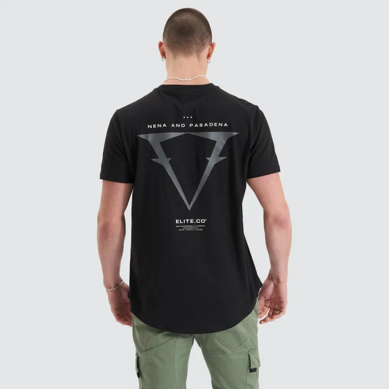Level Dual Curved Tee Jet Black sold by Neverland