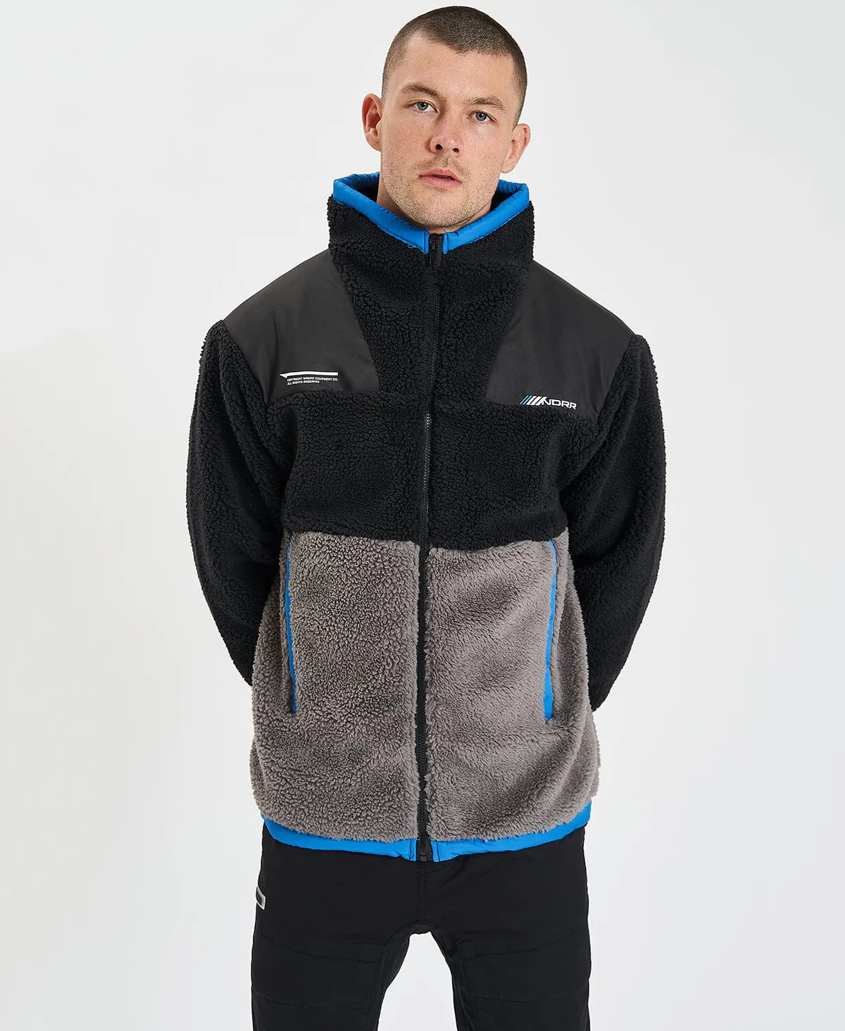 Compound Sherpa Jacket Black/Grey sold by Neverland