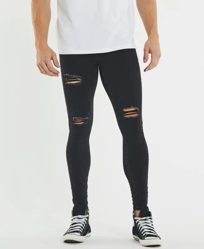 Saint Ultrastretch Jeans Destroyed Vintage Black sold by Neverland