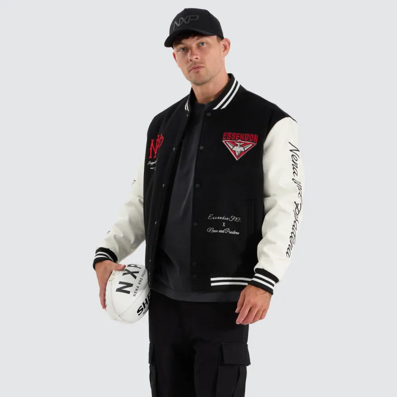 Essendon Bombers AFL Varsity Jacket Jet Black sold by Neverland