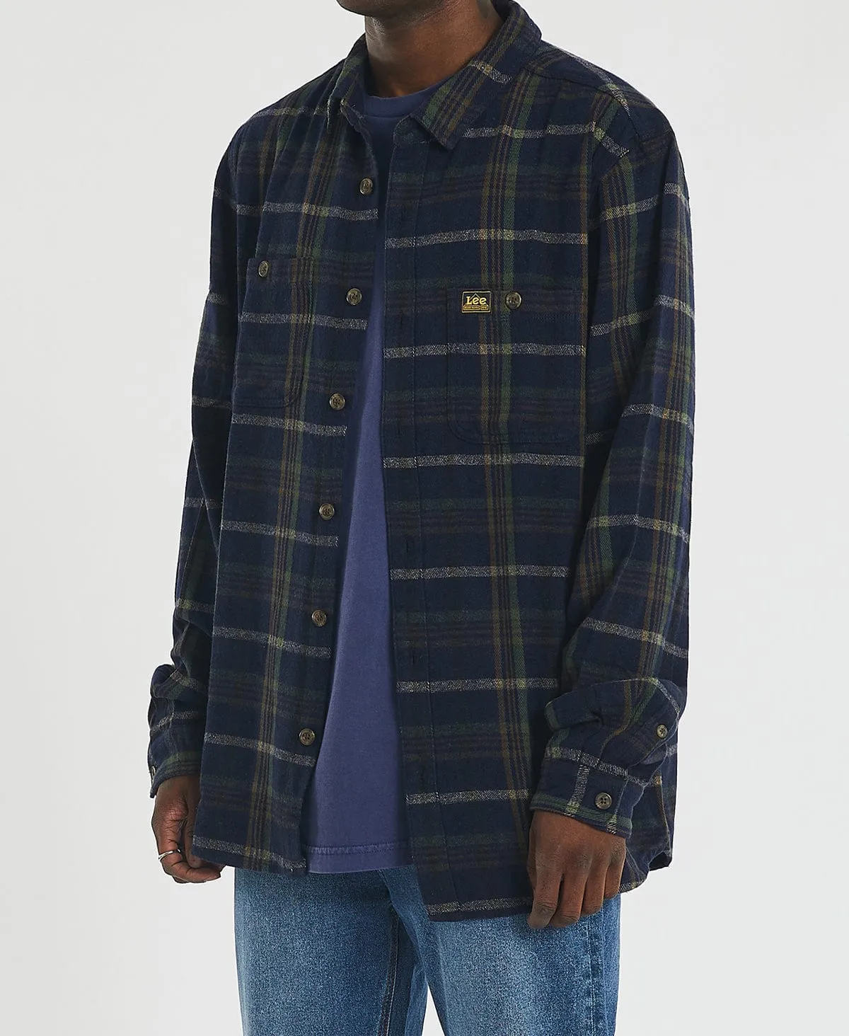 Trade Shirt Navy Green Check sold by Neverland product image thumbnail 3